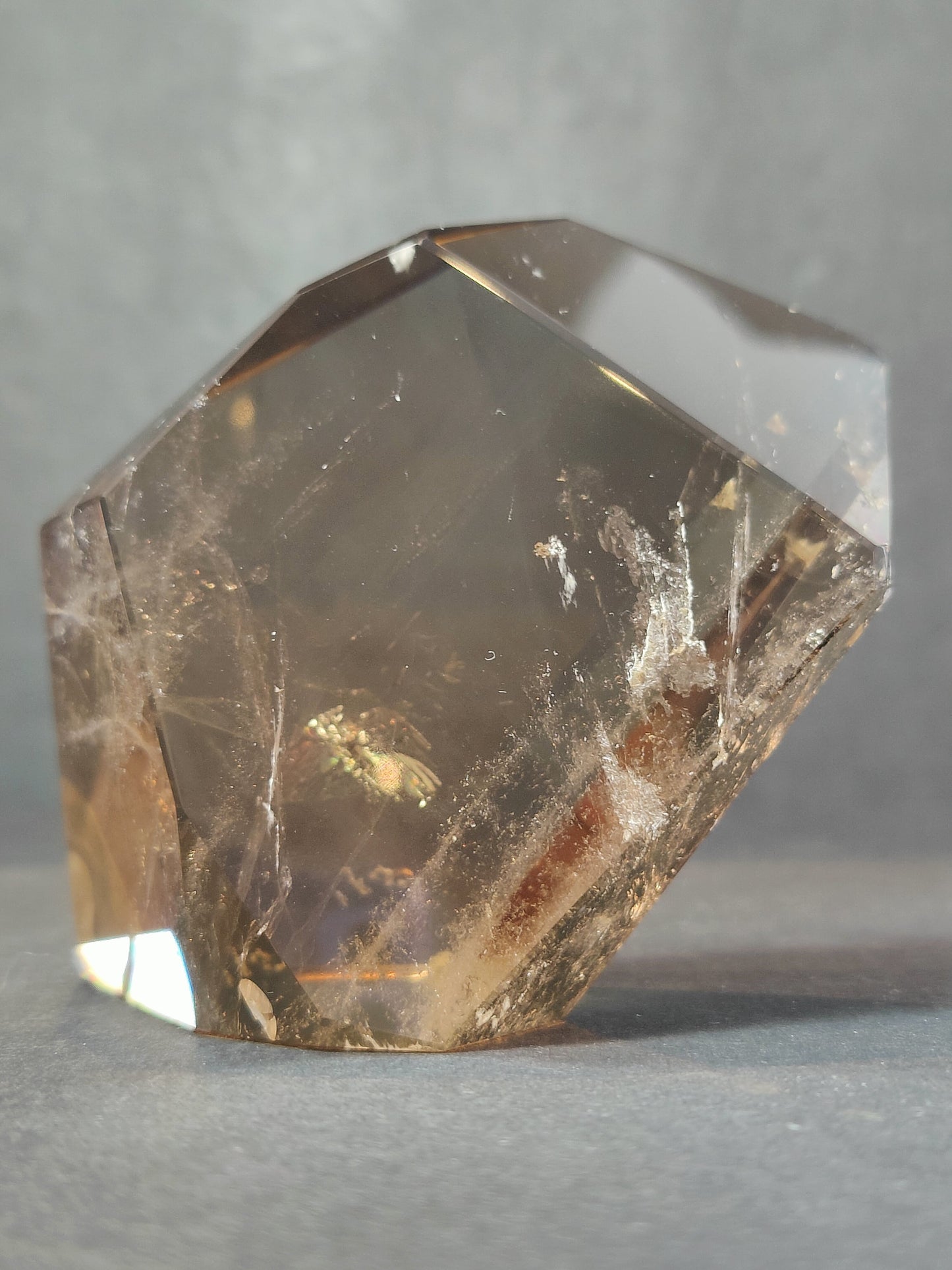 Smoky & Clear Quartz Free Form Sculpture — Polished Brazilian Statement Crystal