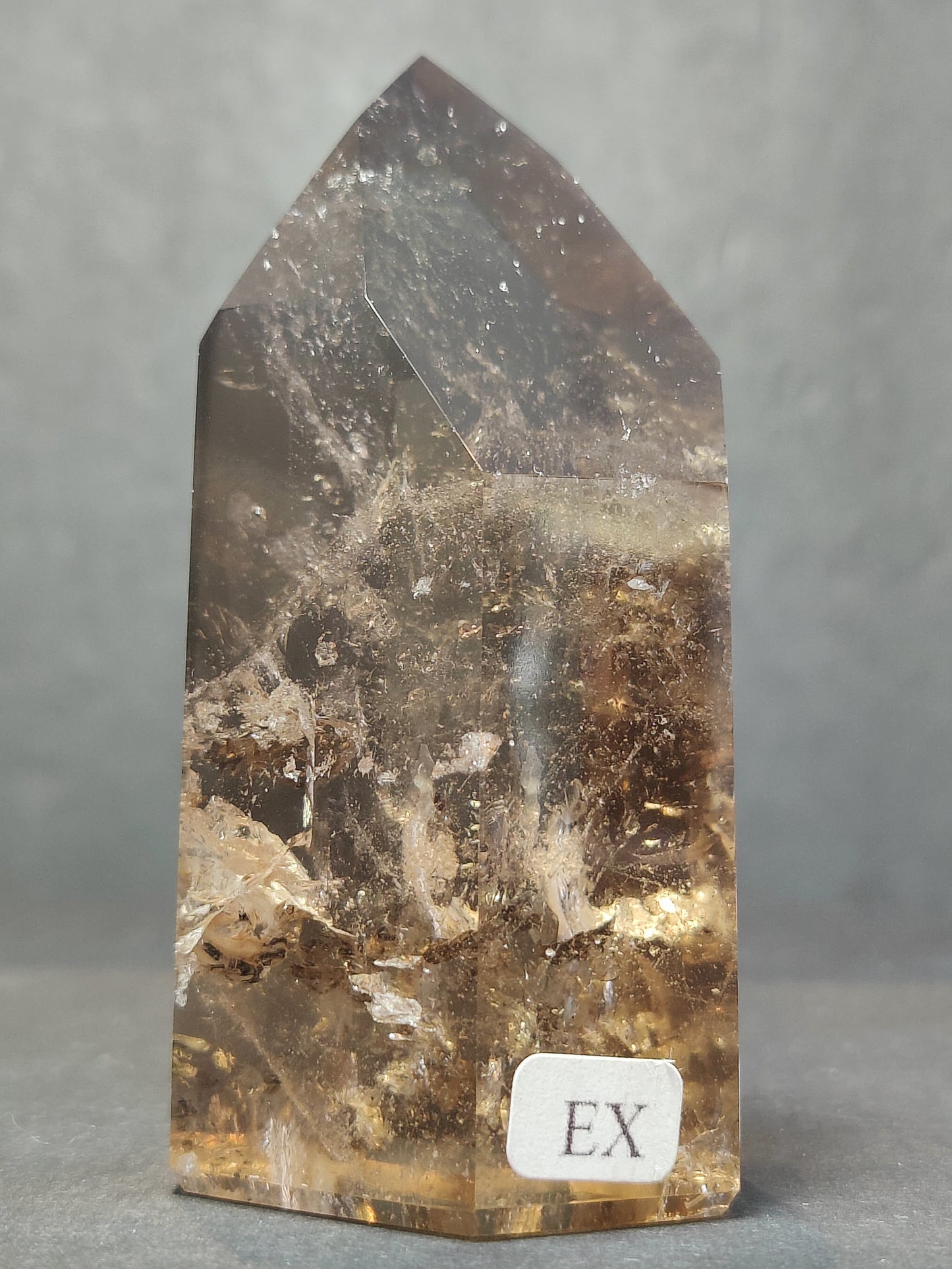 Smoky & Clear Quartz Free Form Sculpture — Polished Brazilian Statement Crystal