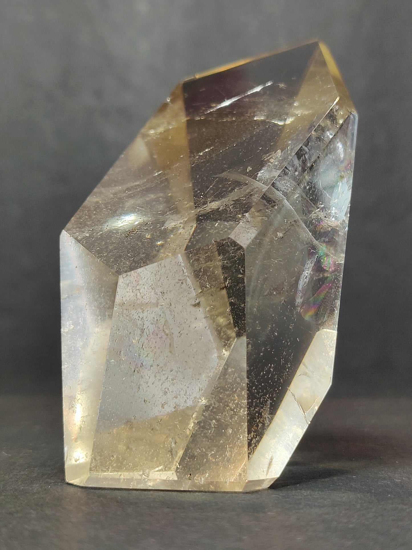 Smoky & Clear Quartz Free Form Sculpture — Polished Brazilian Statement Crystal