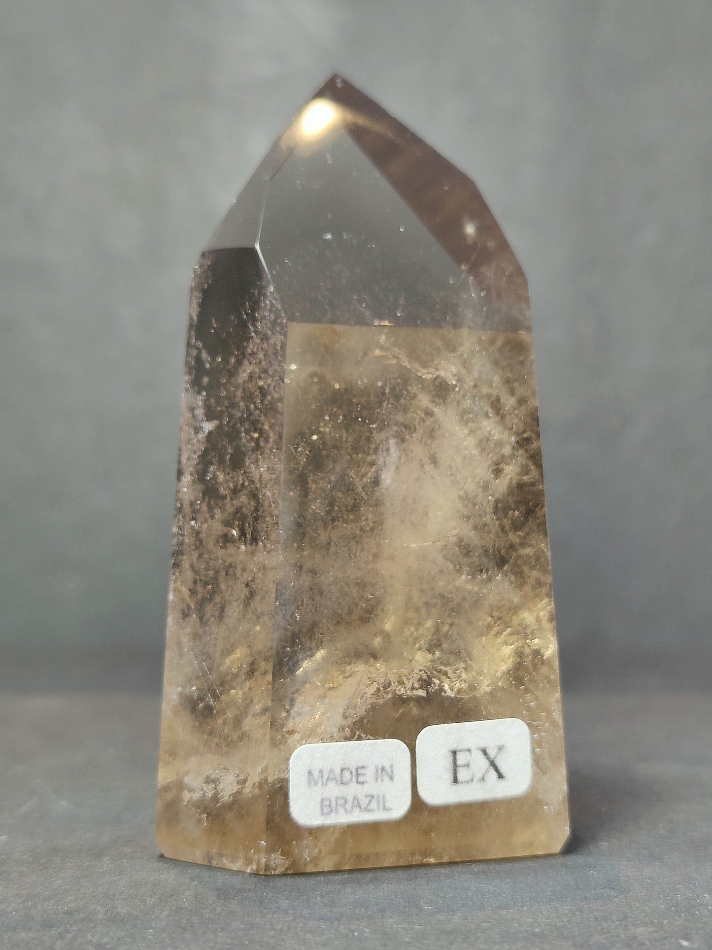 Smoky & Clear Quartz Free Form Sculpture — Polished Brazilian Statement Crystal