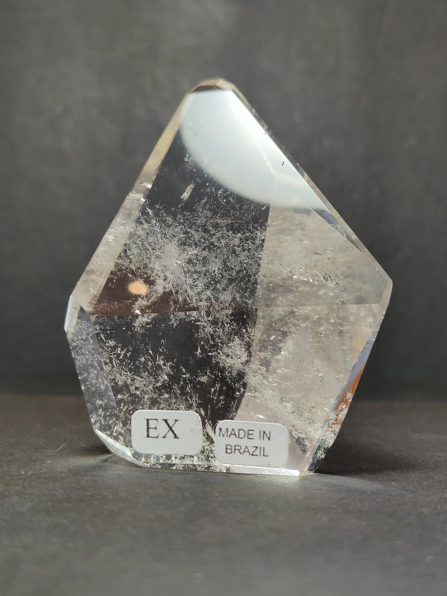 Smoky & Clear Quartz Free Form Sculpture — Polished Brazilian Statement Crystal