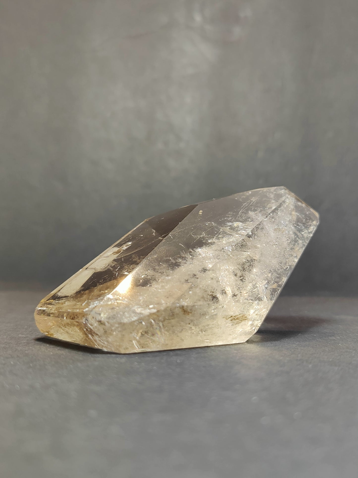 Smoky & Clear Quartz Free Form Sculpture — Polished Brazilian Statement Crystal