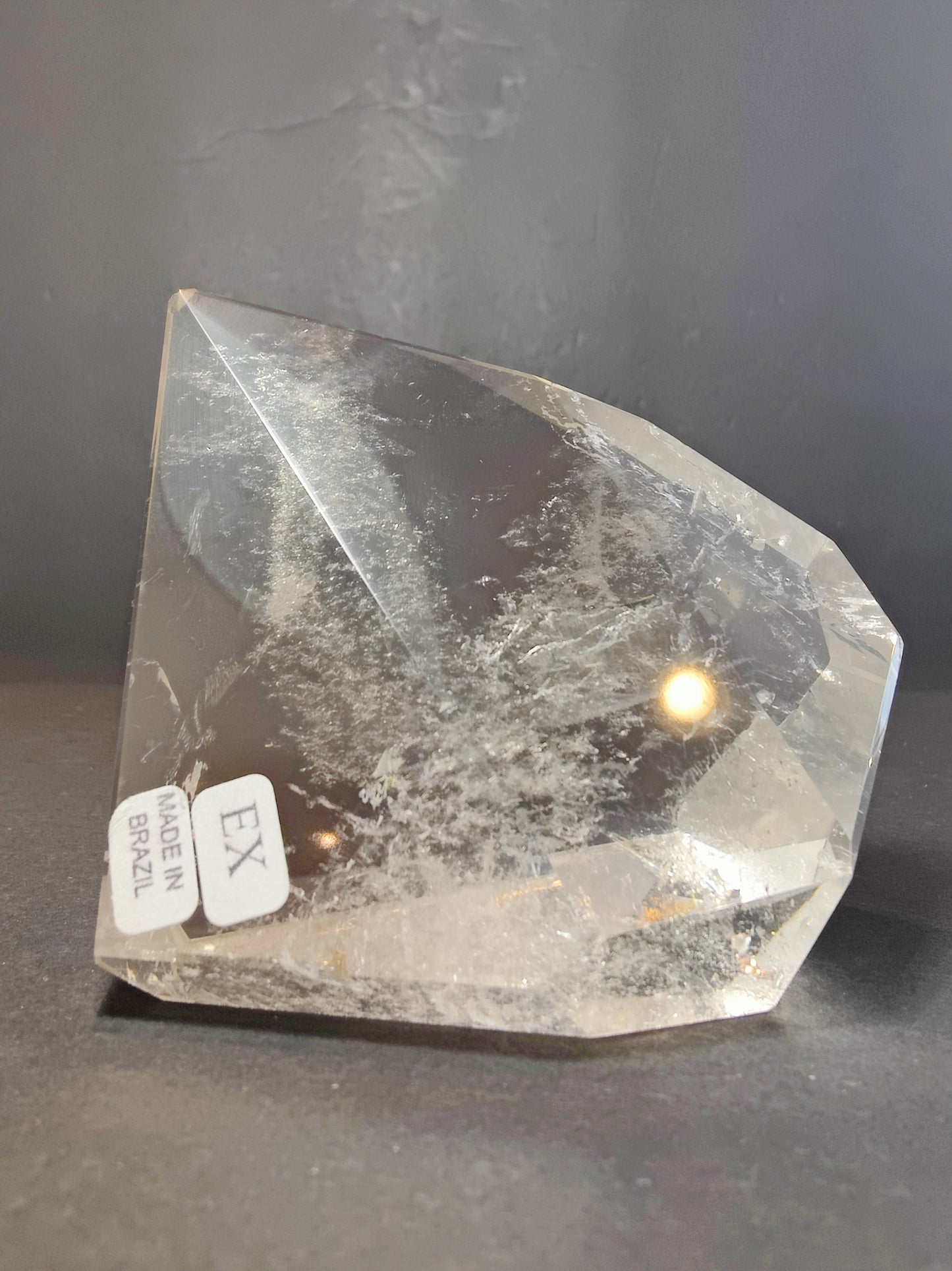 Smoky & Clear Quartz Free Form Sculpture — Polished Brazilian Statement Crystal