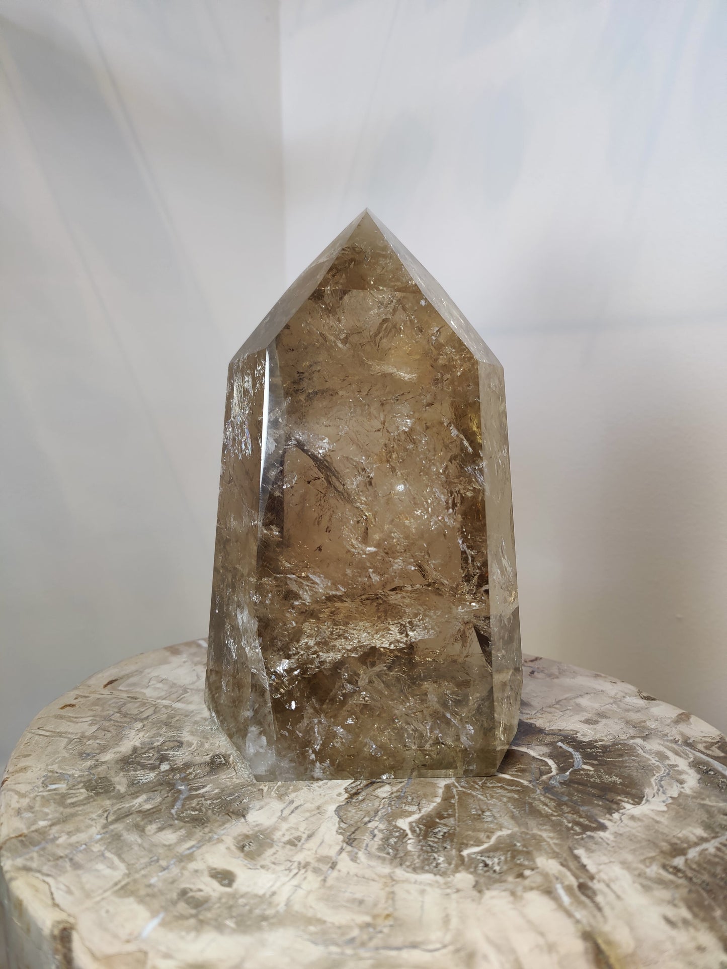 Natural Citrine Polished Point 4.53 kg, polished crystal piece from Brazil