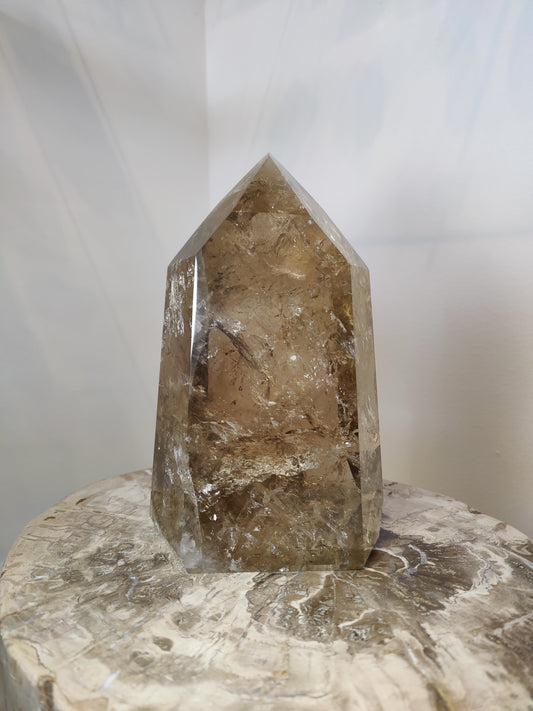 Natural Citrine Polished Point 4.53 kg, polished crystal piece from Brazil