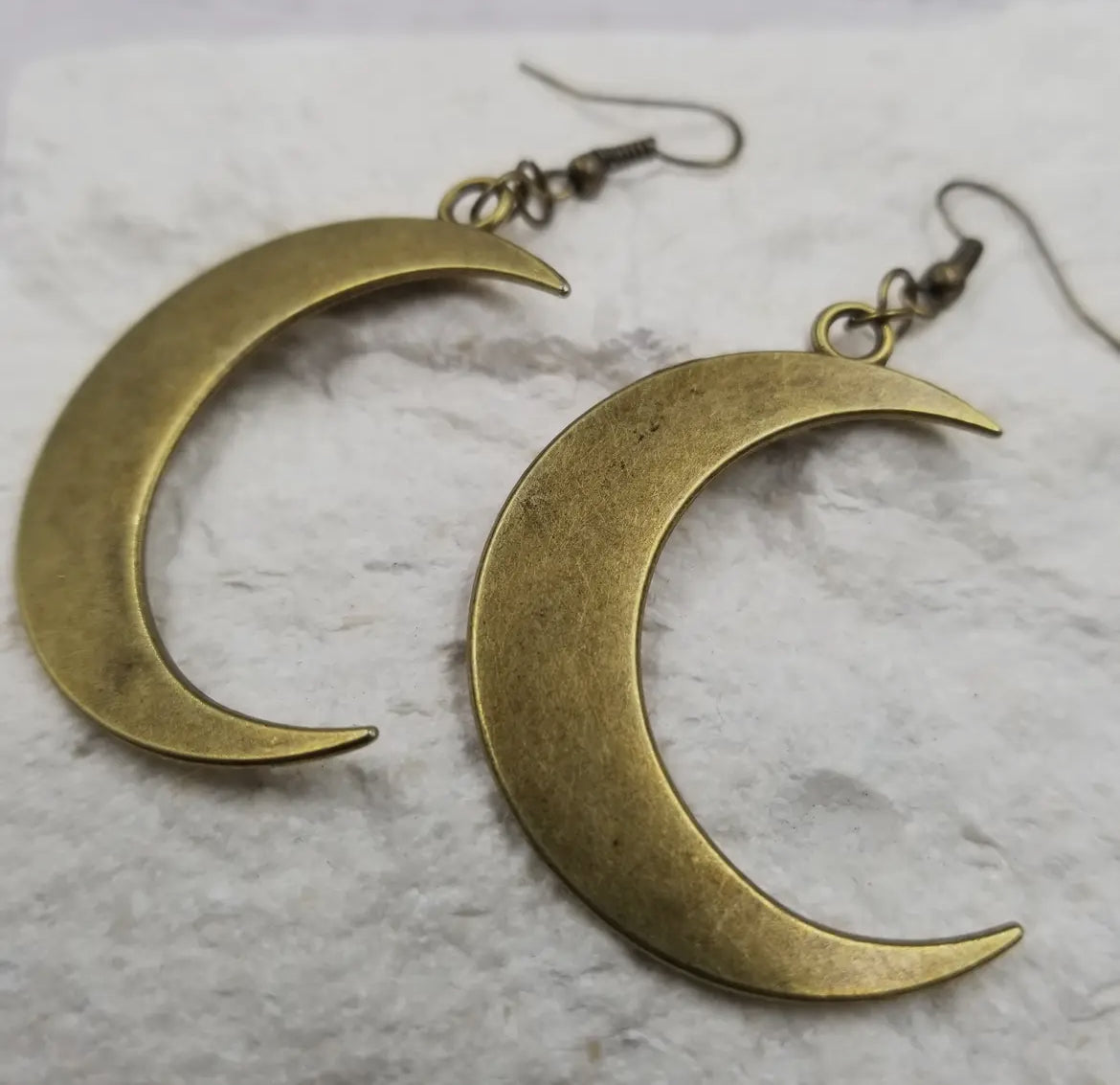 Crescent moon drop earrings — additional product view 2.