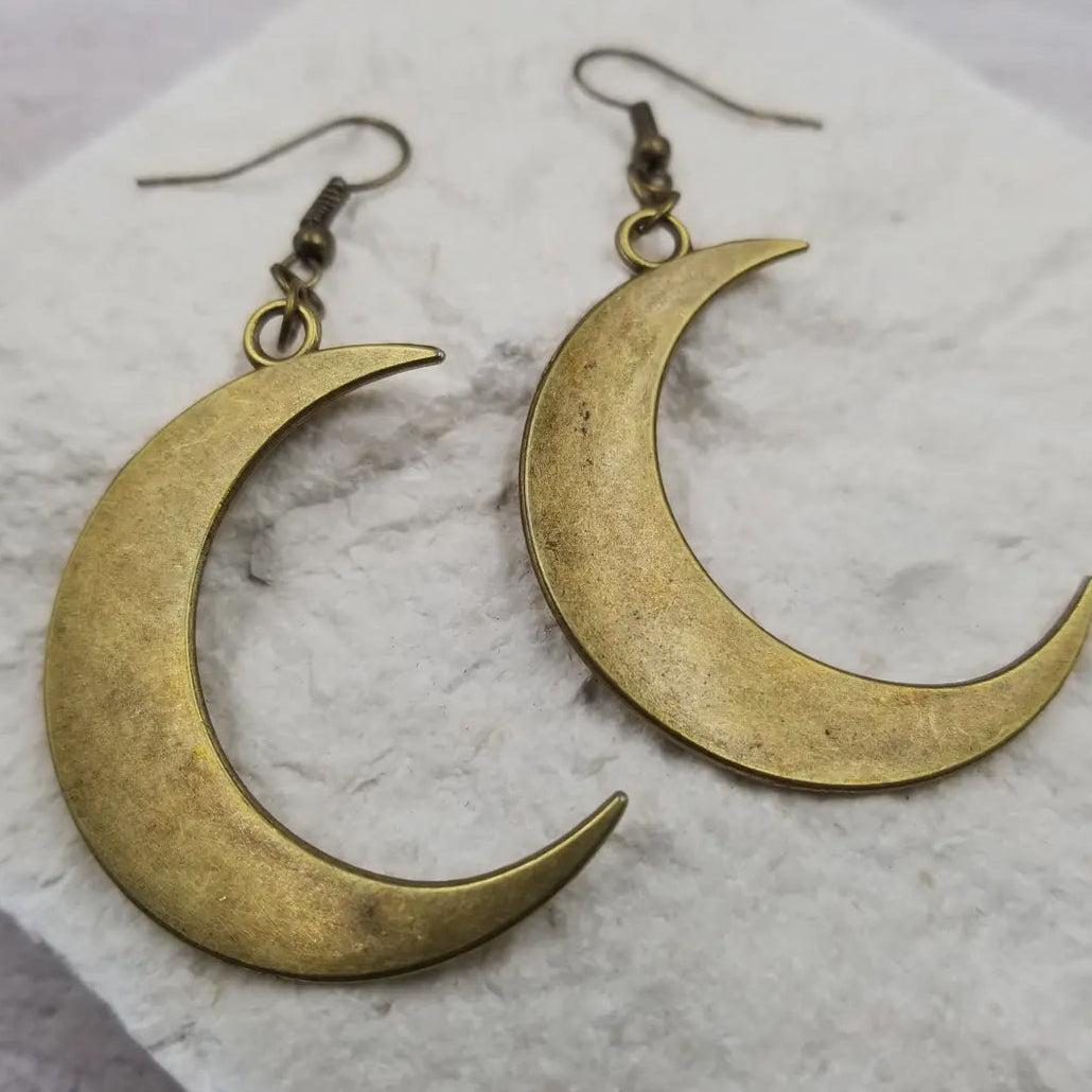 Crescent moon drop earrings — additional product view 3.