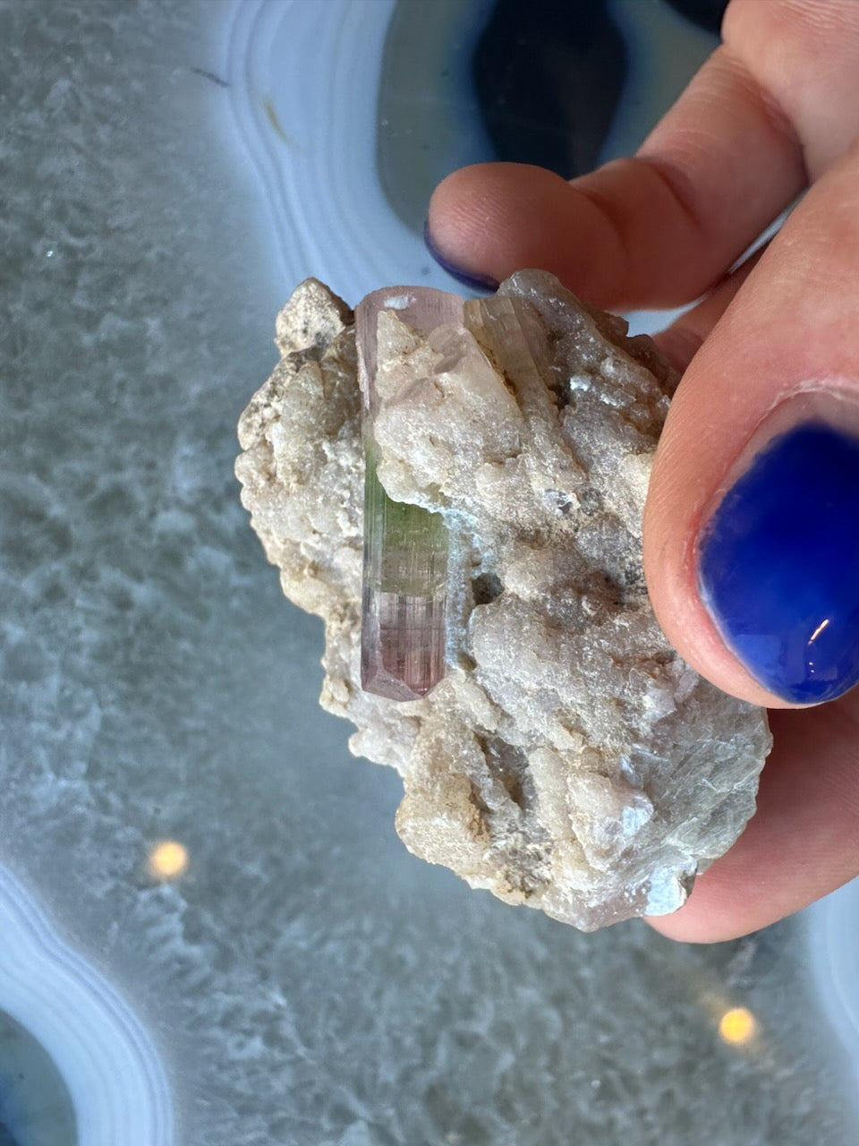 Close view of the termination of the matrix tourmaline