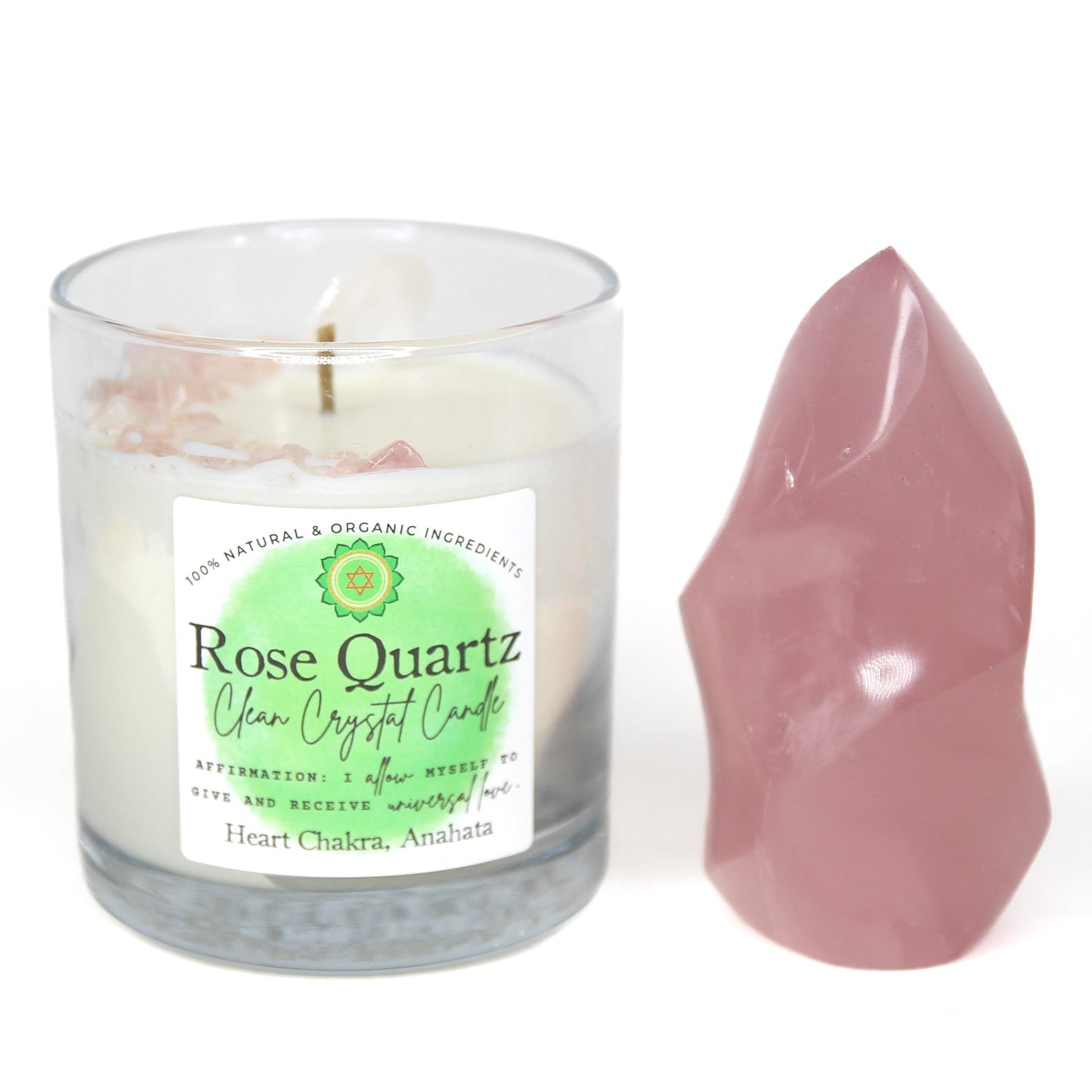 Rose Quartz Chakra Candle — Love & Emotional Healing, Heart Chakra