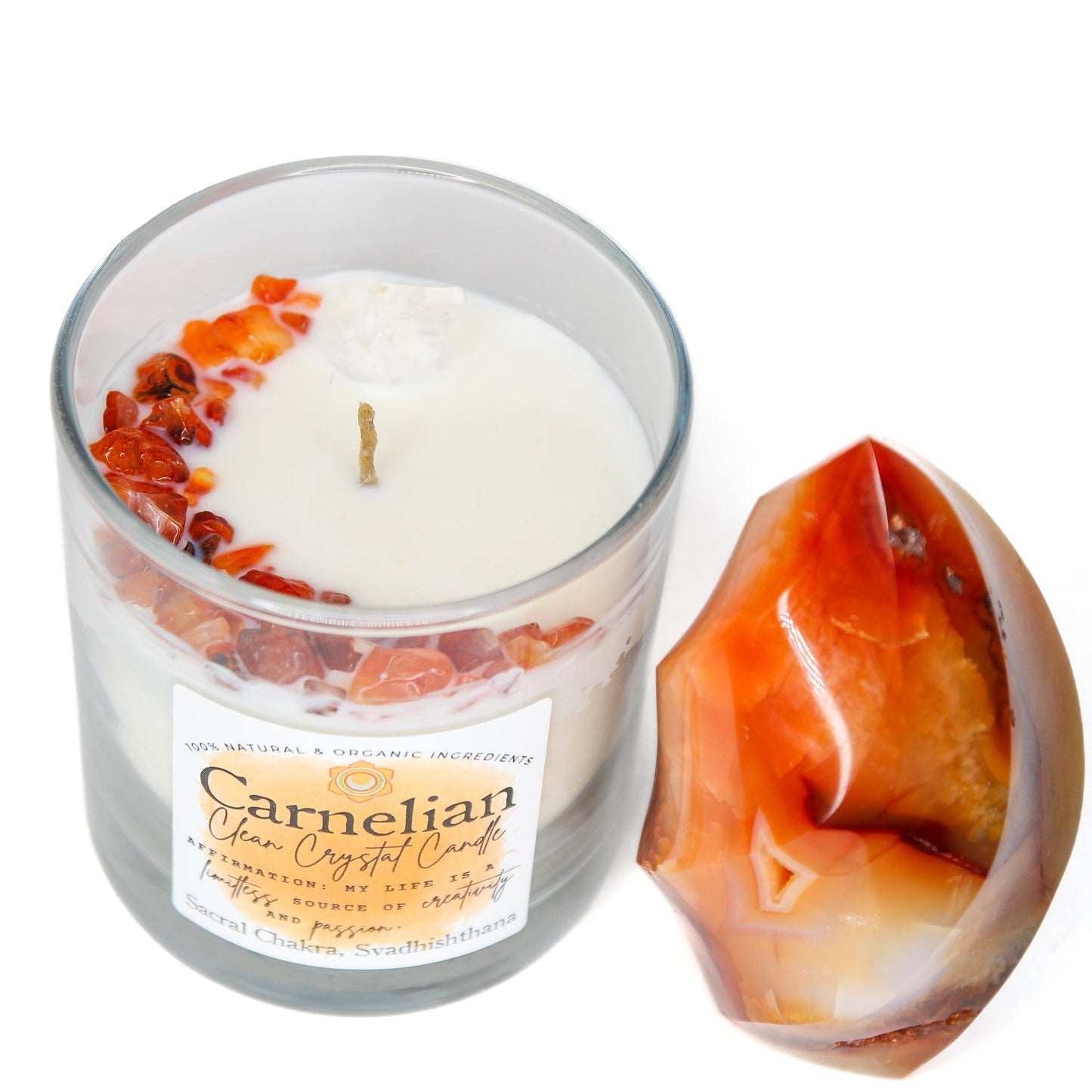 Carnelian Chakra Candle — Creativity & Confidence, Sacral Chakra