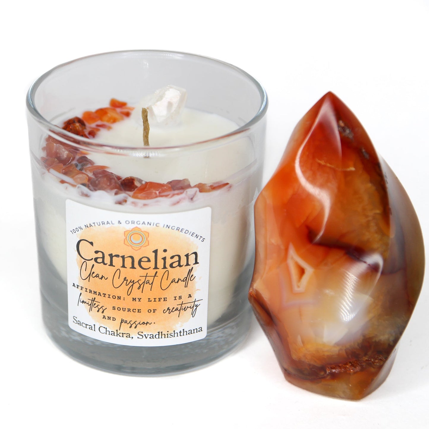 Carnelian Chakra Candle — Creativity & Confidence, Sacral Chakra