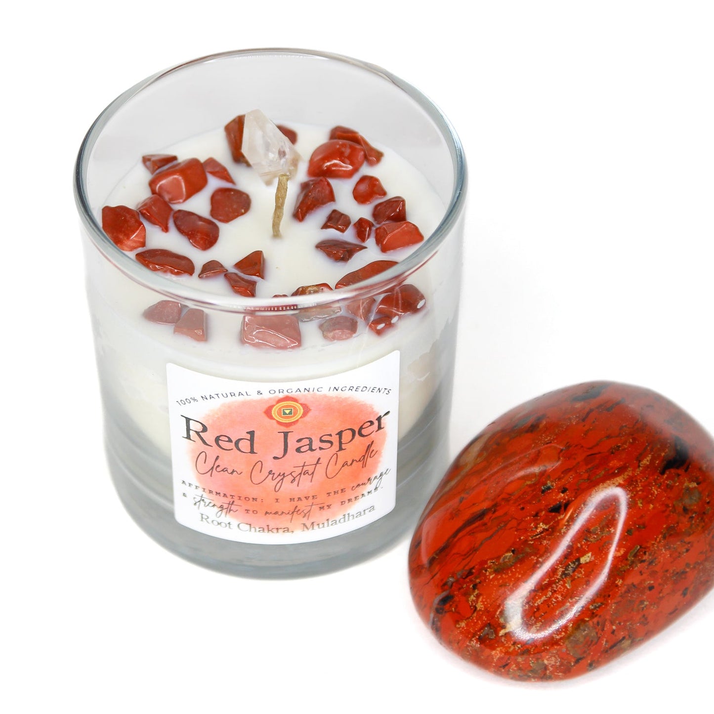 Red Jasper Chakra Candle — Grounding & Strength, Root Chakra