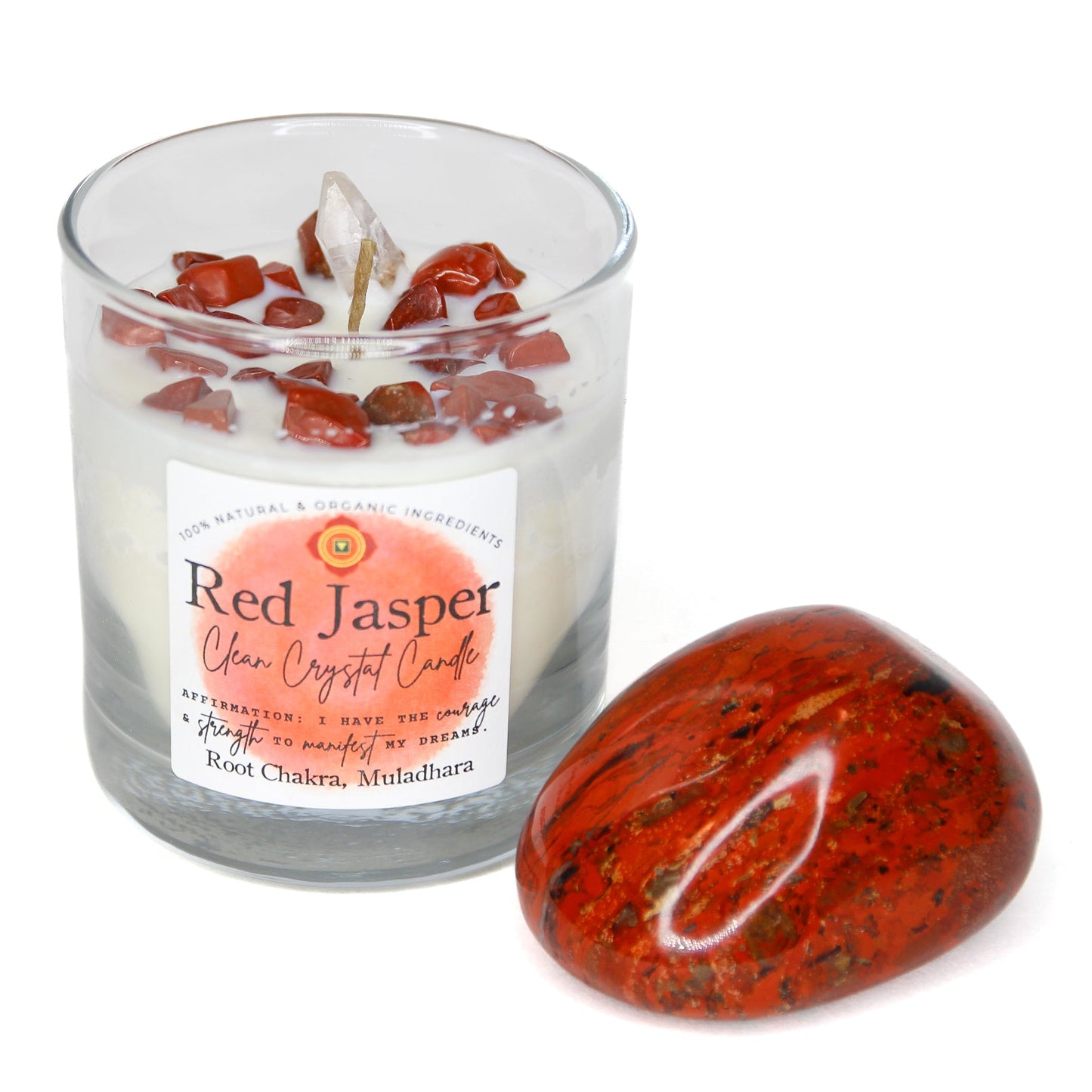 Red Jasper Chakra Candle — Grounding & Strength, Root Chakra