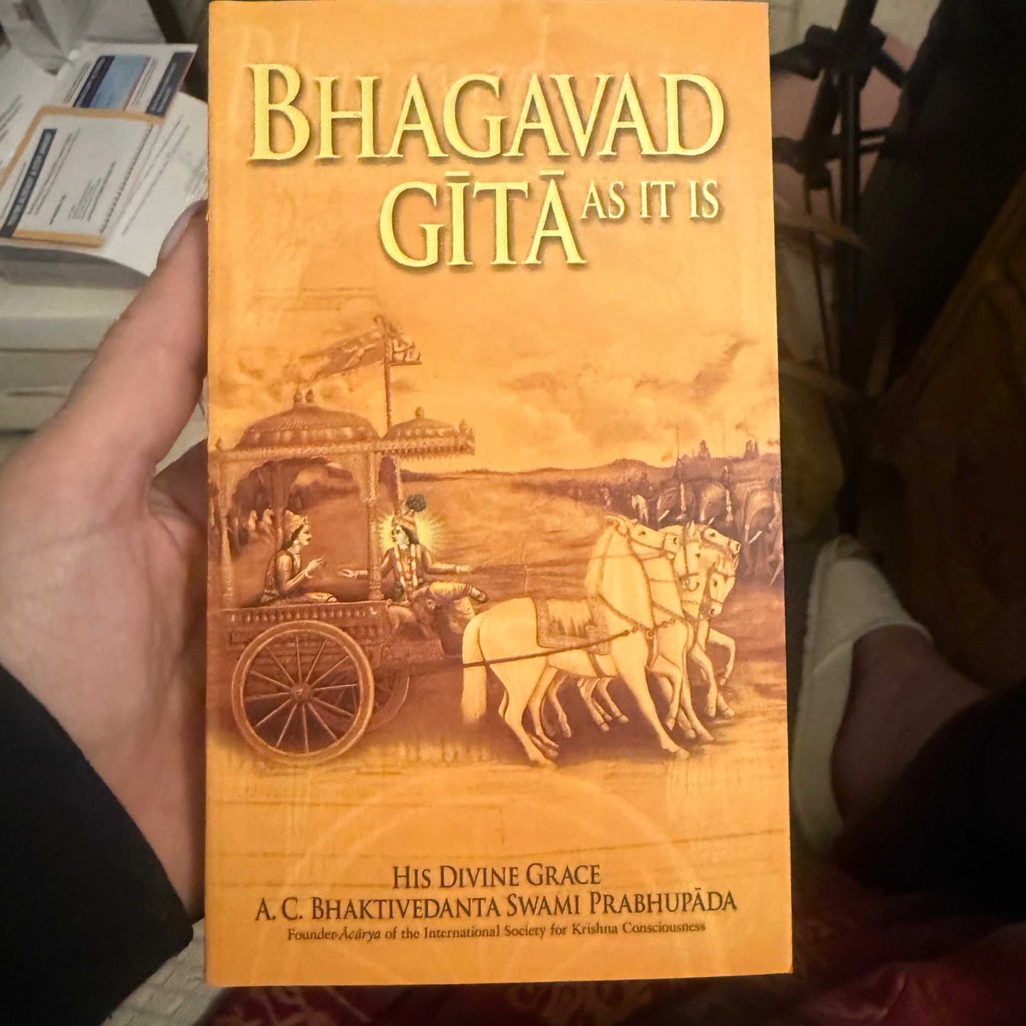 Front cover of the book 'Bhagavad-gita As It Is'.