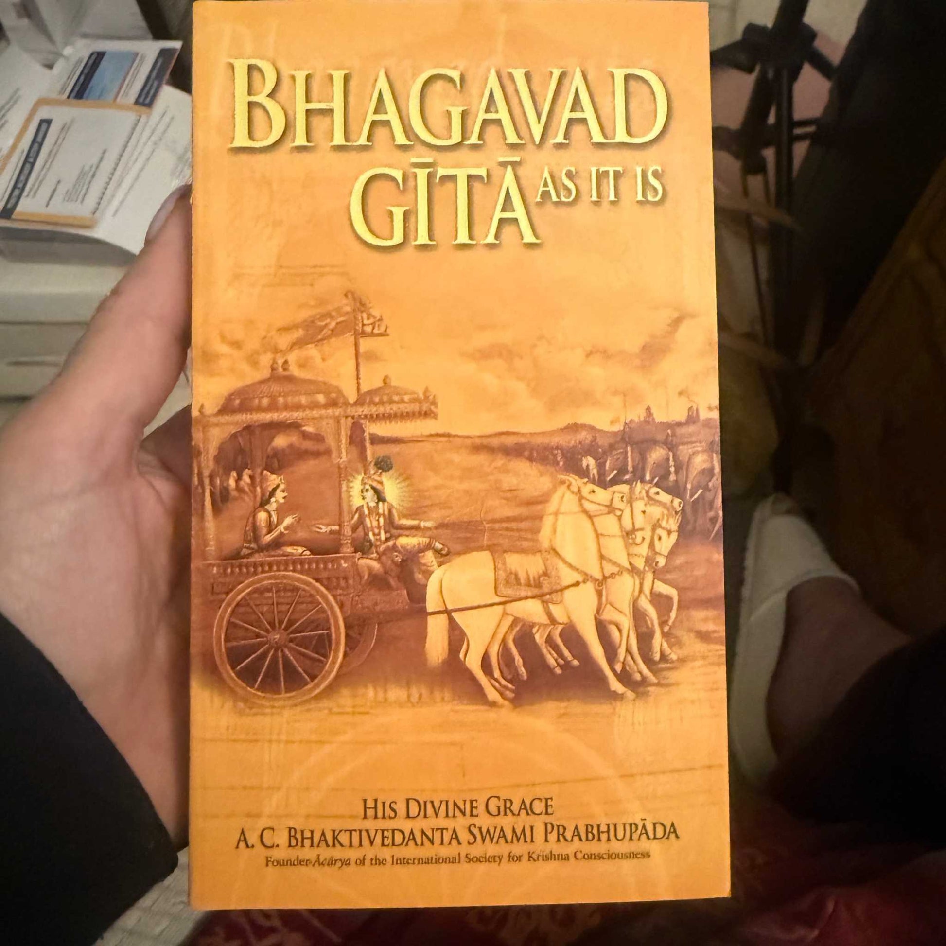 Front cover of the book 'Bhagavad-gita As It Is'.