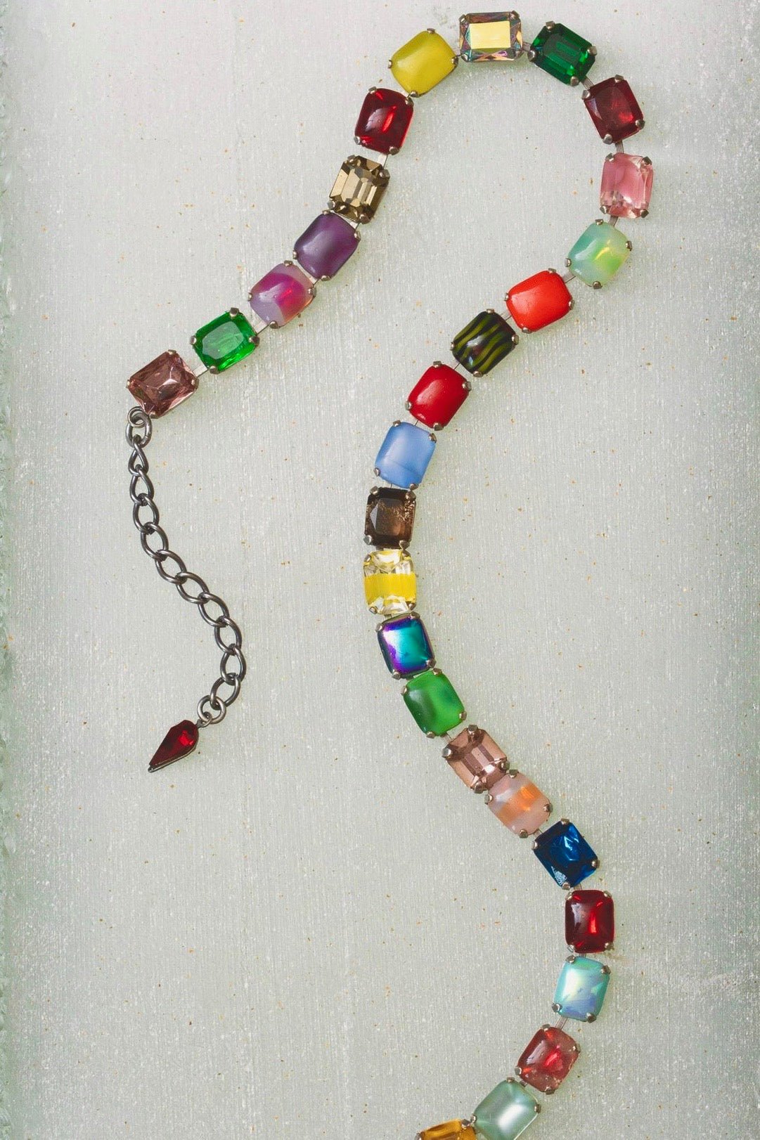 Aurora Baguette choker shown flat
