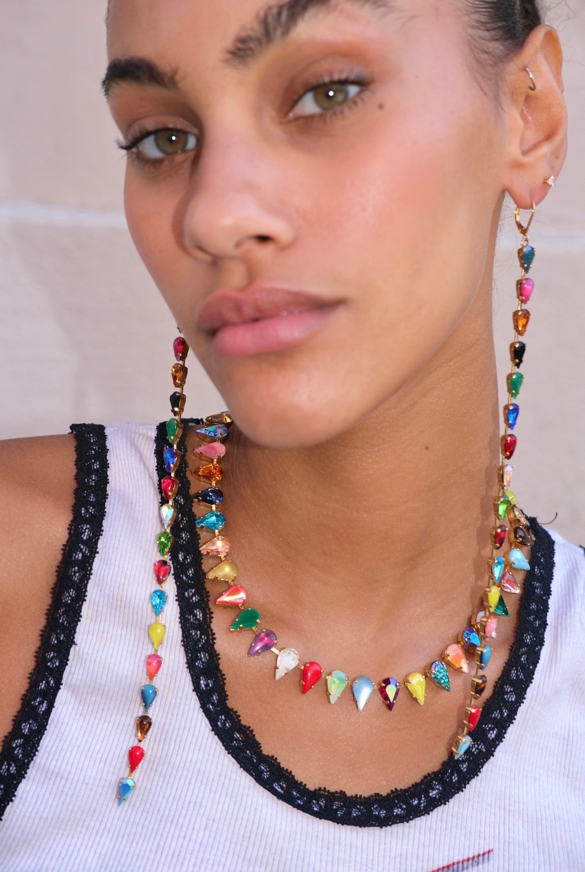 Aurora Fang choker shown flat