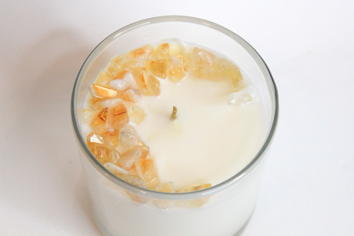 Citrine Clean Crystal Candle — Unscented Soy Candle for Abundance & Manifestation