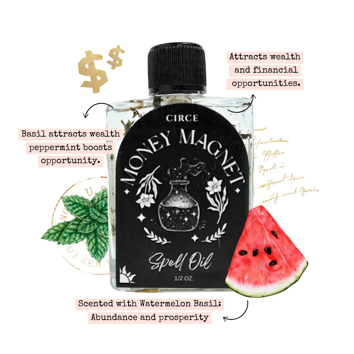 Demeter's Abundance ritual set with prosperity herb blend and Money Magnet spell oil (view 3)