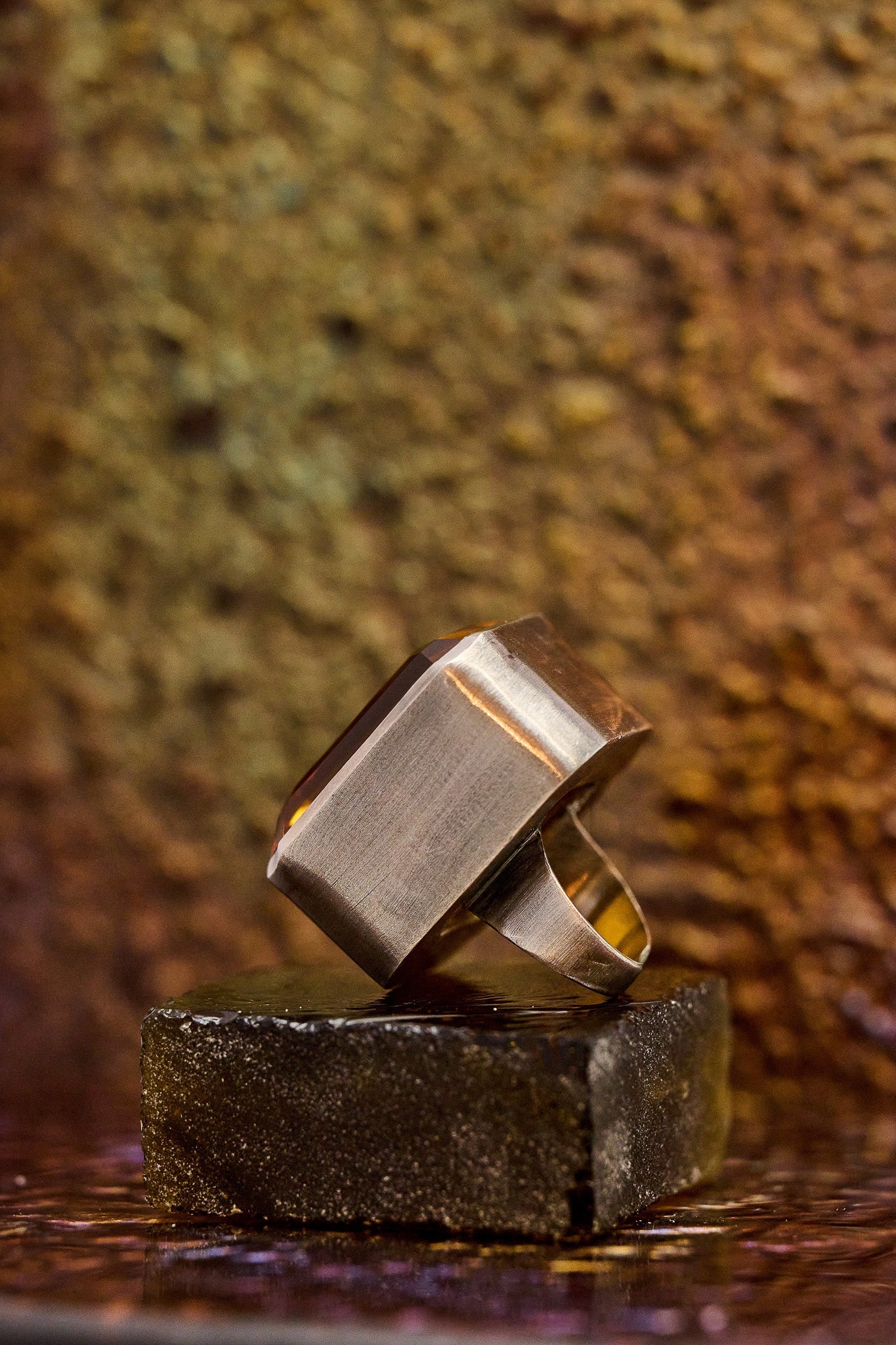 Square Goliath ring shown on an angle