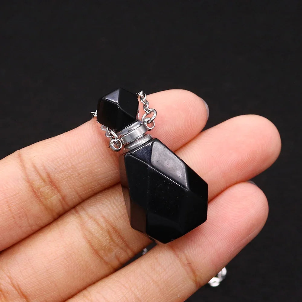 Crystal Potion Bottle Necklaces — Tiny Glass Vial Pendant for Oils