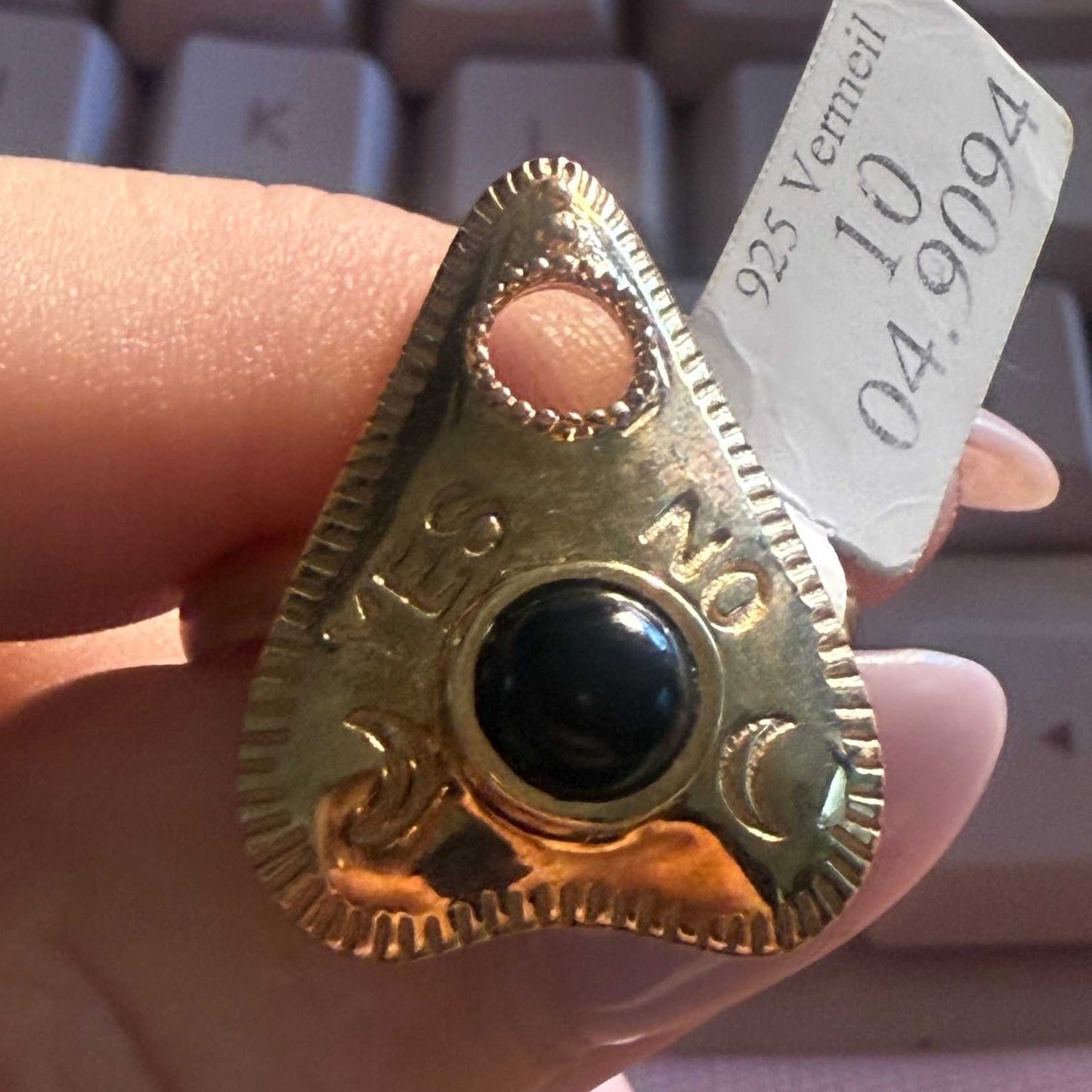 Planchette Ring — Intuition Talisman in Sterling Silver & Gold Vermeil