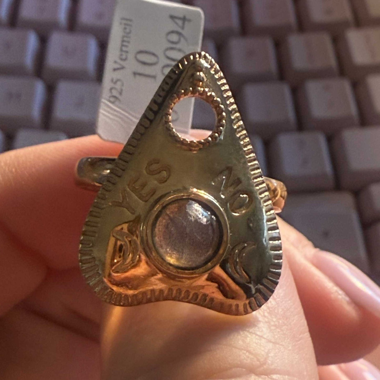 Planchette Ring — Intuition Talisman in Sterling Silver & Gold Vermeil