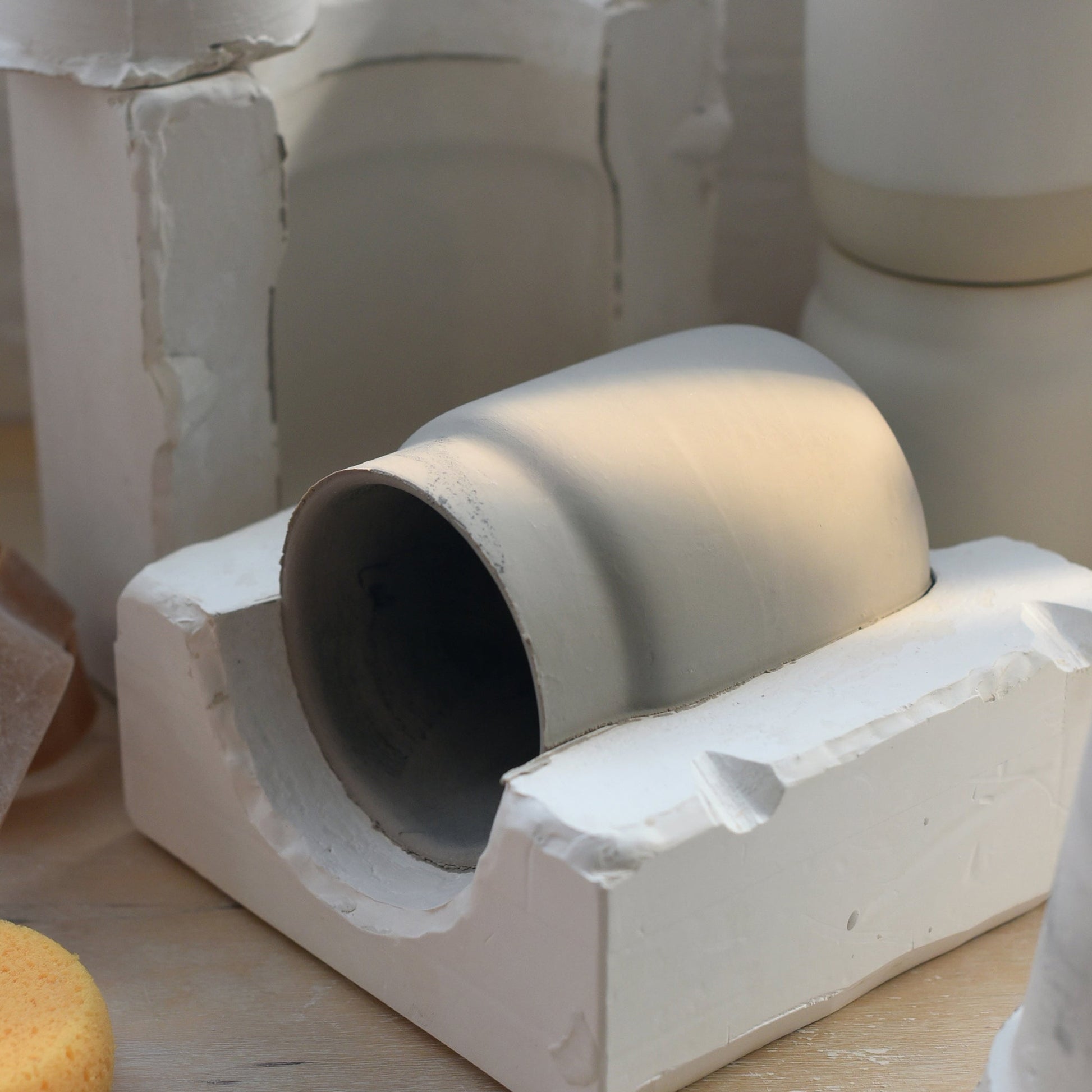 Handmade stoneware coffee tumbler mug — view 5