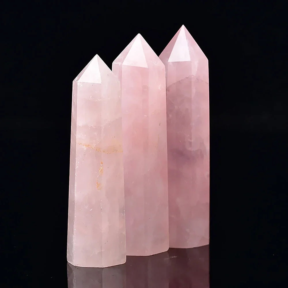 Four-sided polished crystal obelisk tower standing upright on a dark surface — view 6 of 9