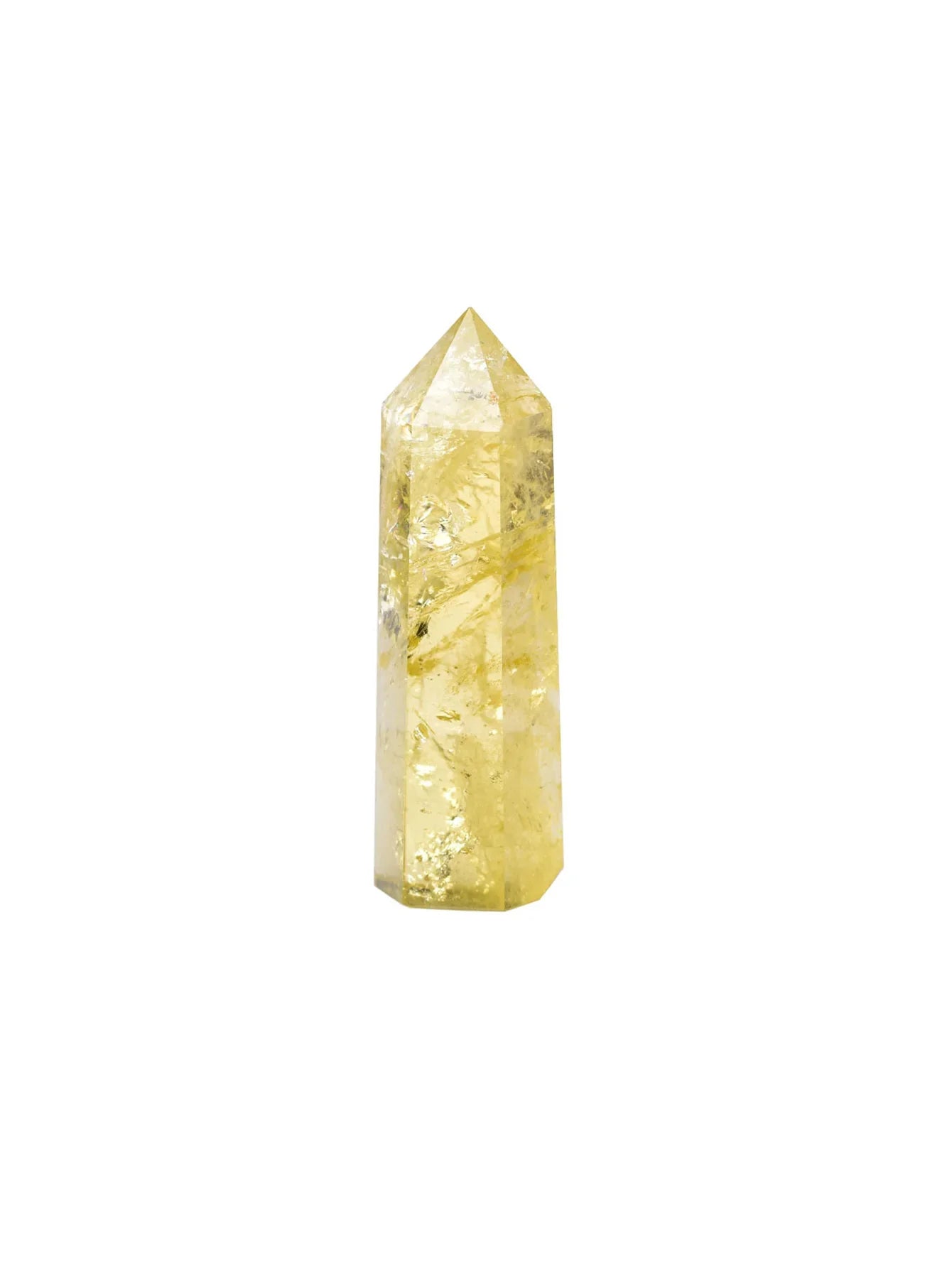 Polished natural citrine obelisk tower cut to a single crystal point — view 5 of 7