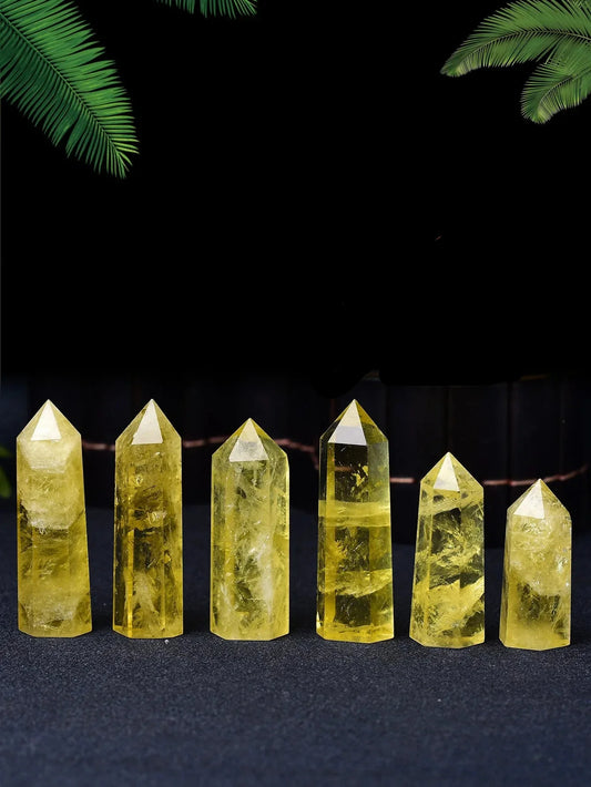 Polished natural citrine obelisk tower cut to a single crystal point — view 1 of 7