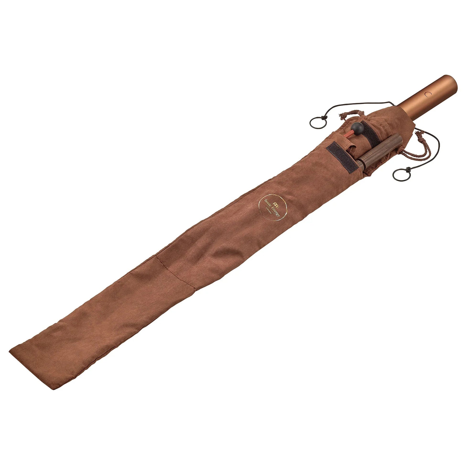 Eight-piece sound bath tube chime set in bronze with removable wooden holders — view 3 of 7