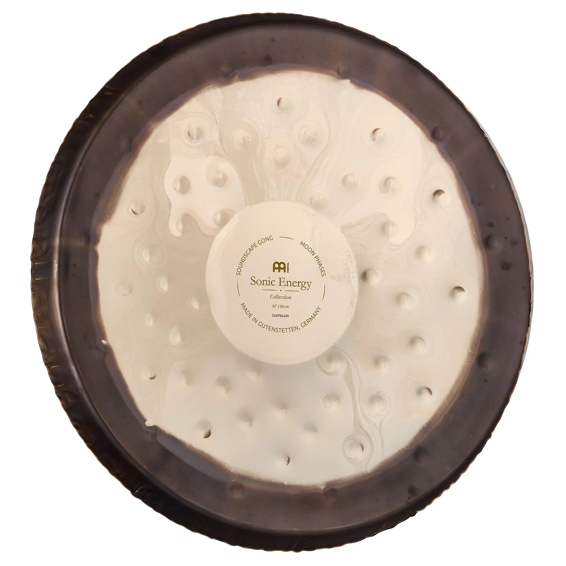 22-inch Meinl Sonic Energy Moon Phases soundscape gong shown in a warm, softly lit styled scene.