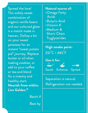 Vanilla Dream grass-fed ghee jar — additional product view 6.