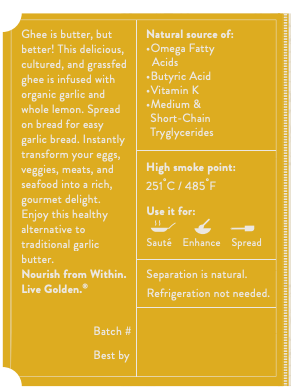 Lemon & Garlic grass-fed ghee jar — additional product view 7.