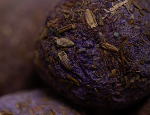 Lavender herb smudge bombs and retail box