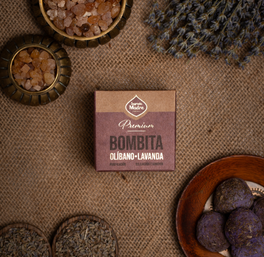 Lavender herb smudge bombs and retail box