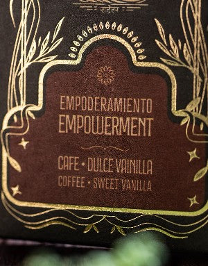 A box of Empowerment ritual incense sticks scented with coffee and sweet vanilla, shown from a different angle.