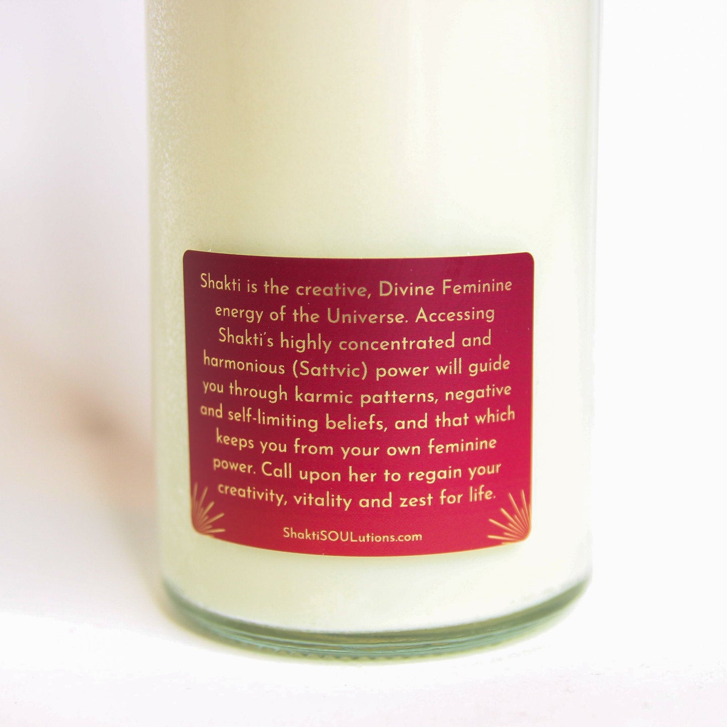 Shakti Ma Crystal Altar Candle — Divine Feminine Power, 168-Hour Burn