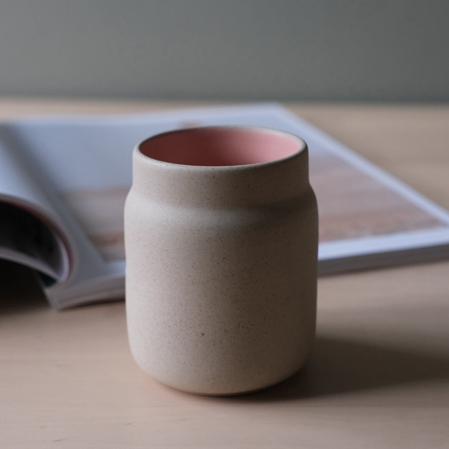 Coffee Tumbler Mug — Handmade 10 oz Stoneware, Made in Milwaukee