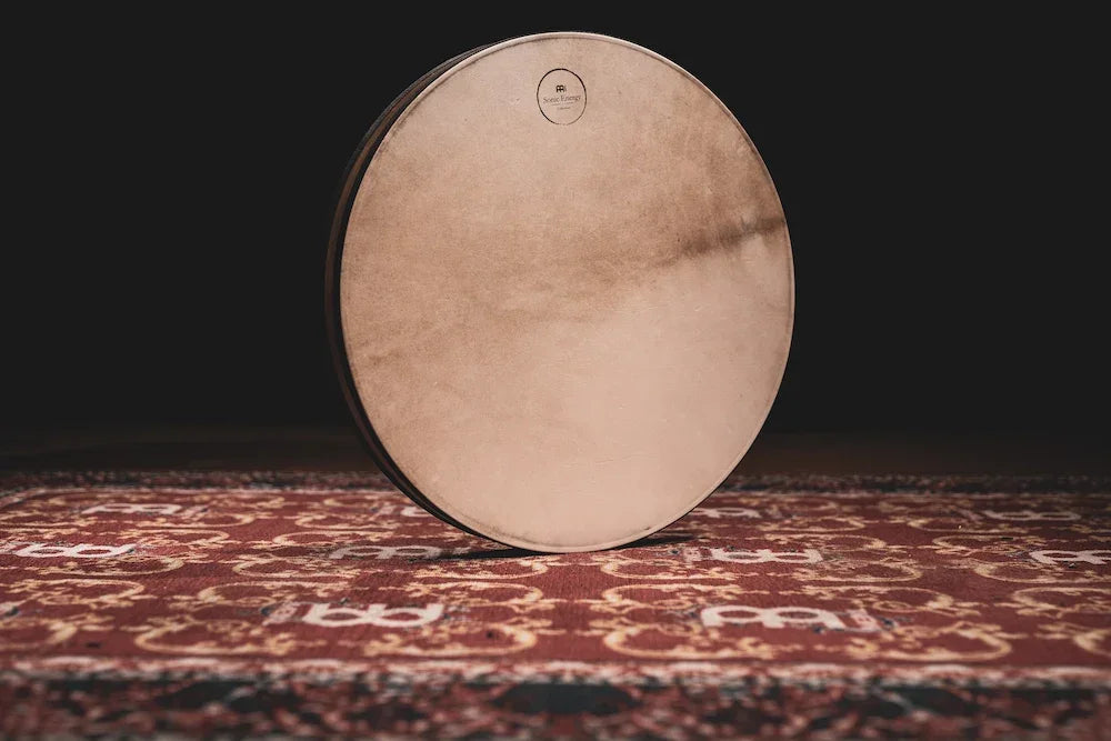 22-inch wave ocean drum in walnut brown with a natural goat skin head — view 2 of 8