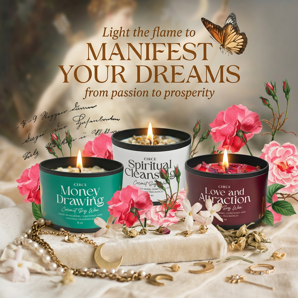 Spiritual Cleansing ritual candle in an 8 oz jar with crushed sage and tiger's eye (view 6)