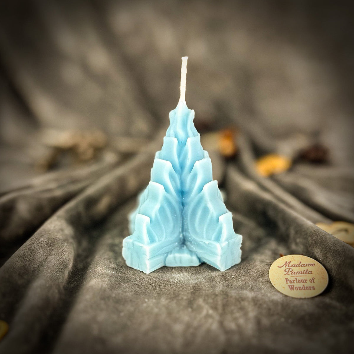 Living Fire Candle Spell Kit with the Blue beeswax flame candle