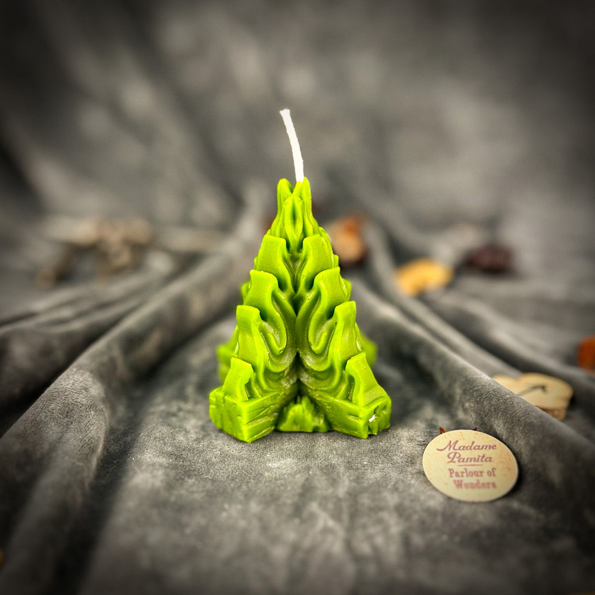 Living Fire Candle Spell Kit with the Green beeswax flame candle