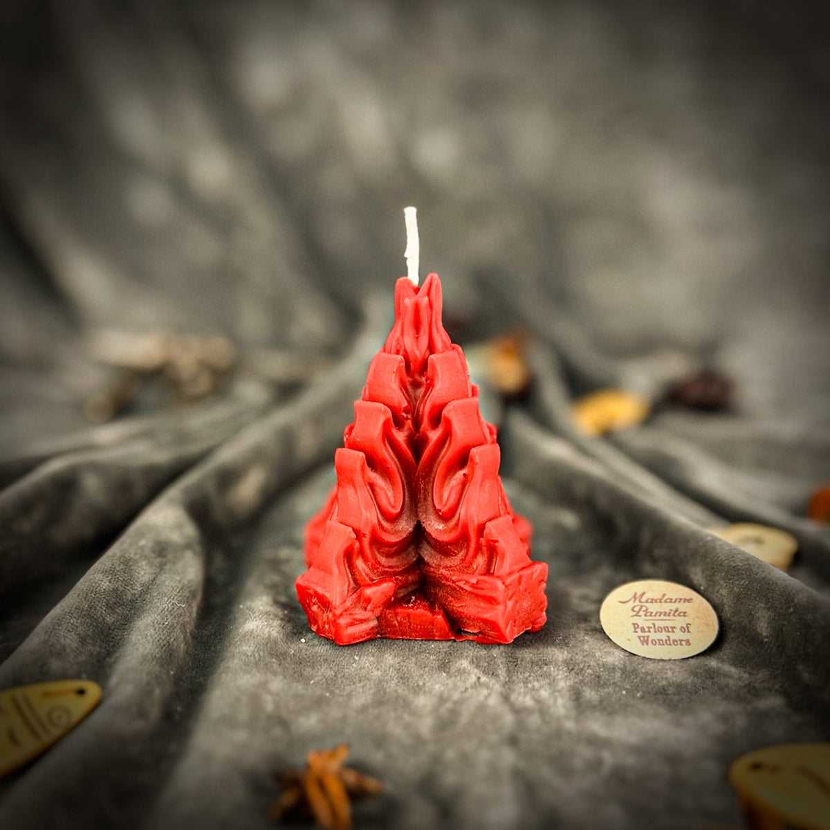 Living Fire Candle Spell Kit with the Red beeswax flame candle