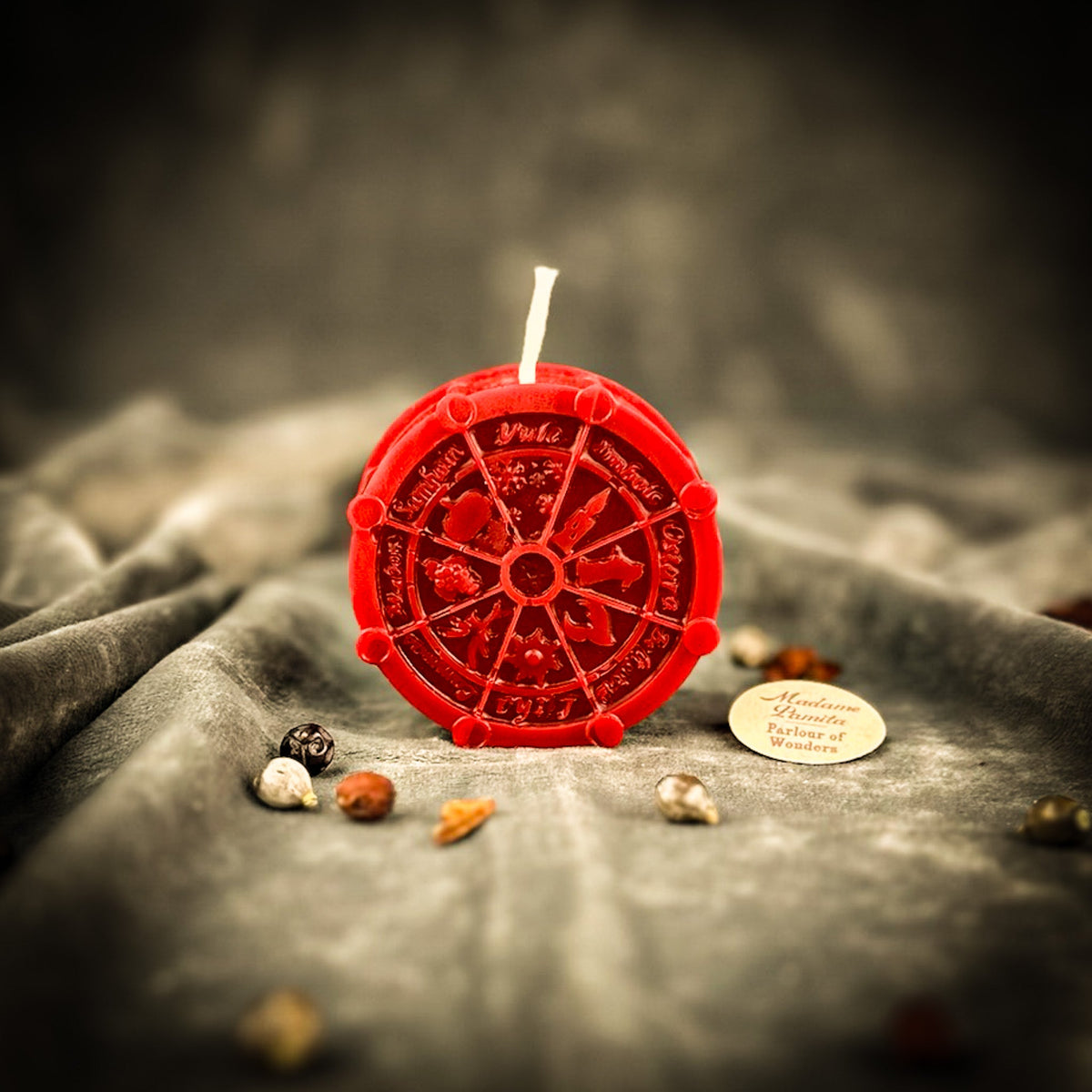 Red Wheel of the Year candle, the deepest color of the range.