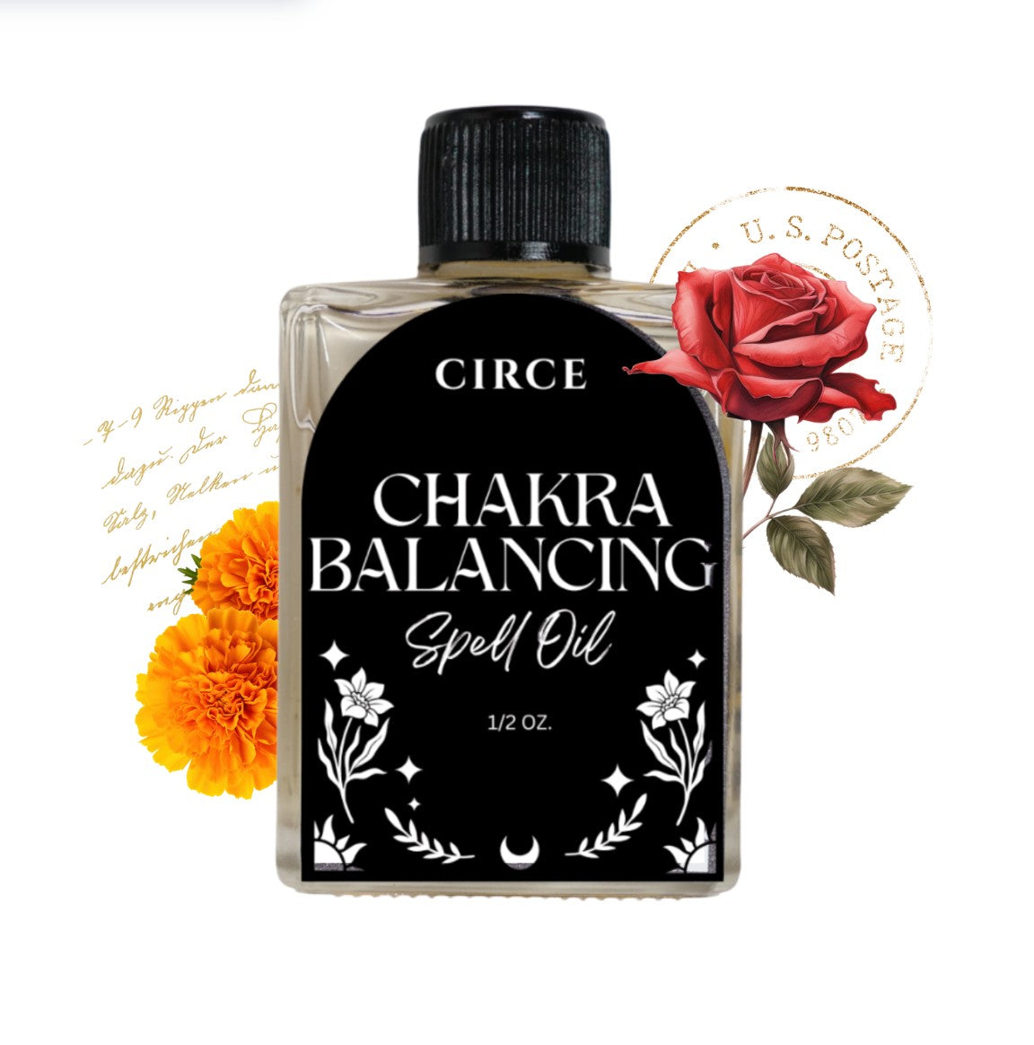 Close-up of the Chakra Balancing Ritual Oil label.
