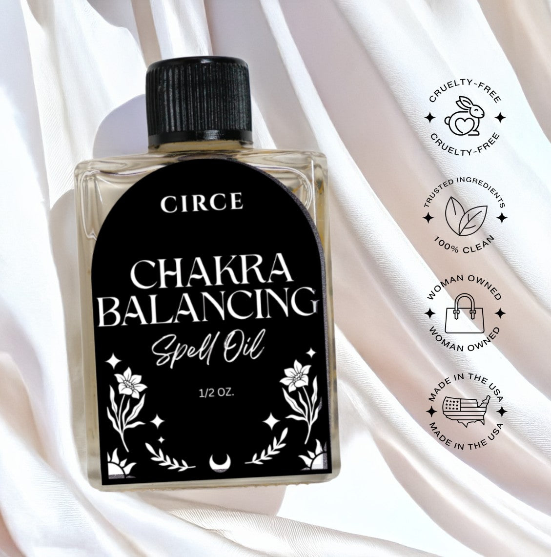 Chakra Balancing Ritual Oil, .36 oz glass bottle — additional product view.