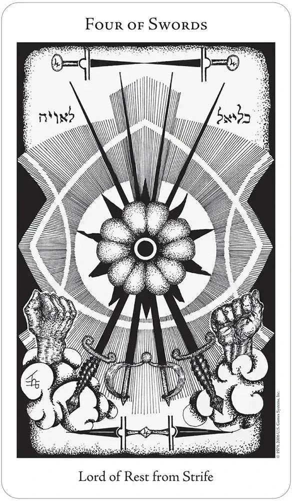 Four of Swords card, subtitled Lord of Rest from Strife