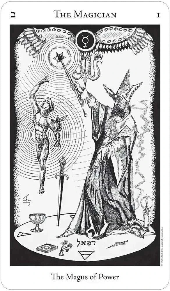 The Magician card, numbered one, subtitled The Magus of Power